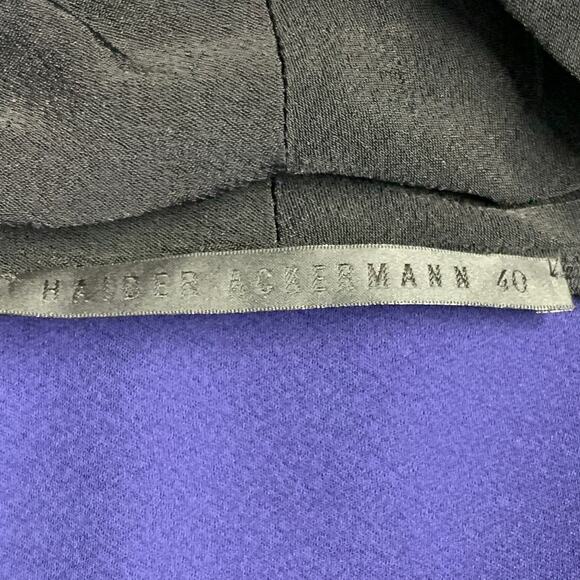 HAIDER ACKERMANN Size M Navy Black Viscose Silk Shawl Collar Jacket Blazer - Picture 4 of 5